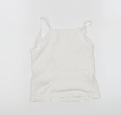 Primark Girls White   Basic Tank Size 4-5 Years