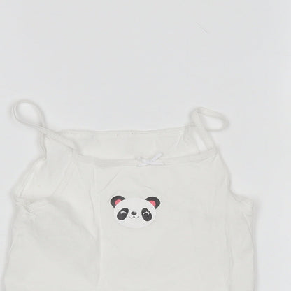 Primark Girls White   Basic Tank Size 4-5 Years