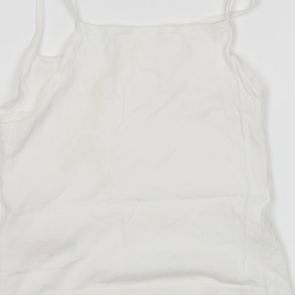 Primark Girls White   Basic Tank Size 4-5 Years