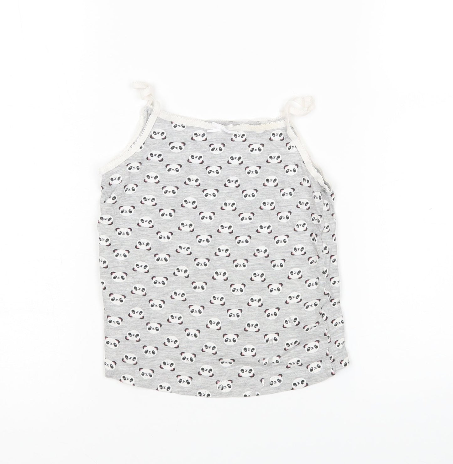 Primark Girls Multicoloured Animal Print  Basic Tank Size 4-5 Years  - Panda