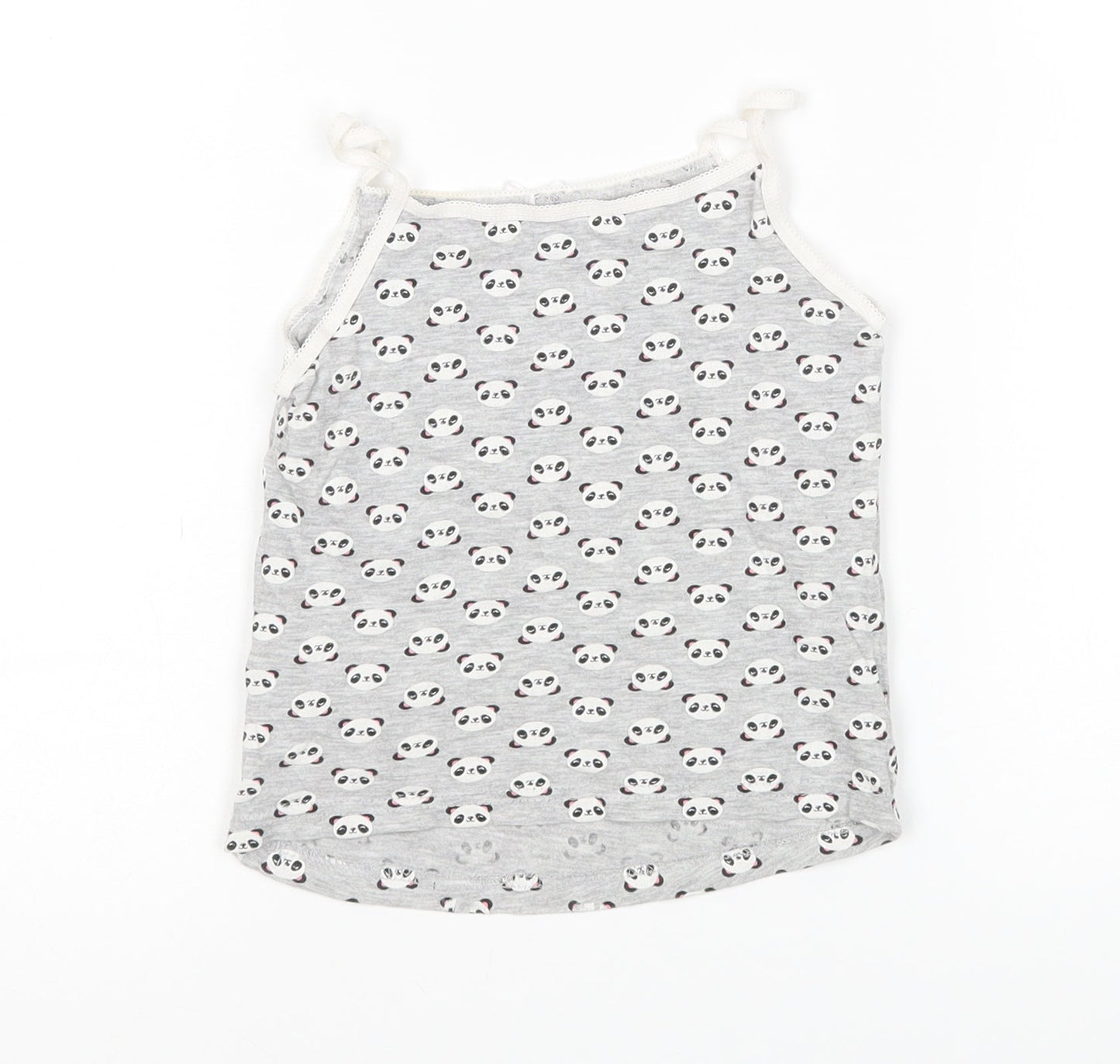 Primark Girls Multicoloured Animal Print  Basic Tank Size 4-5 Years  - Panda