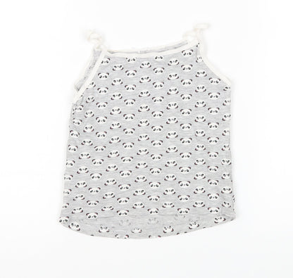 Primark Girls Multicoloured Animal Print  Basic Tank Size 4-5 Years  - Panda
