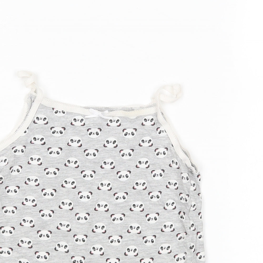 Primark Girls Multicoloured Animal Print  Basic Tank Size 4-5 Years  - Panda