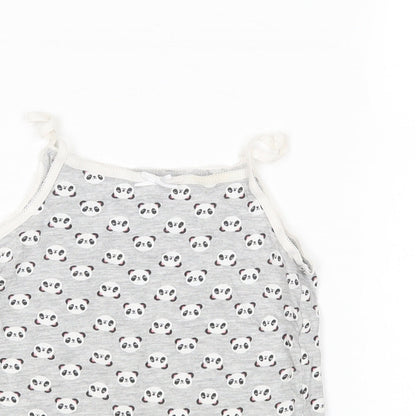 Primark Girls Multicoloured Animal Print  Basic Tank Size 4-5 Years  - Panda