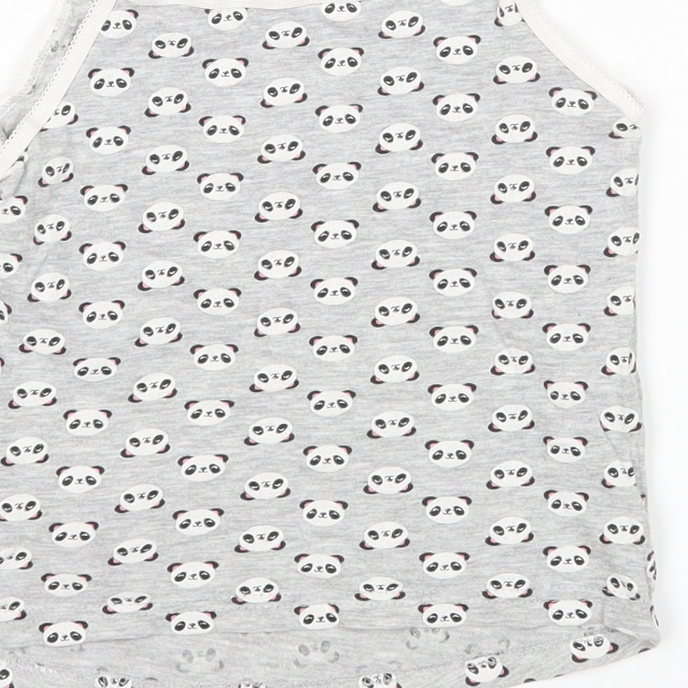 Primark Girls Multicoloured Animal Print  Basic Tank Size 4-5 Years  - Panda