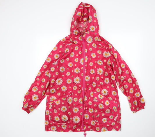 harvey & Jones Womens Pink Floral  Rain Coat Coat Size 12