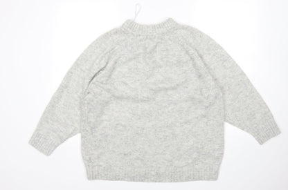Womens UK Size M New Look Grey Pullover Jumper