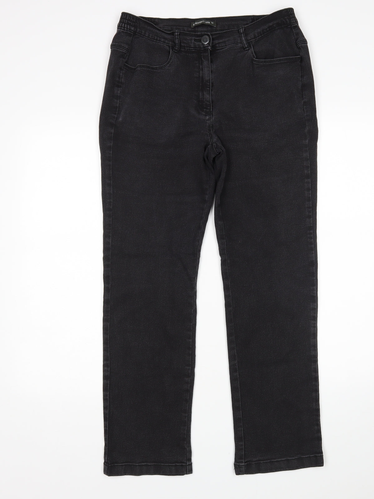 Prewron Womens Black   Straight Jeans Size 12 L28 in