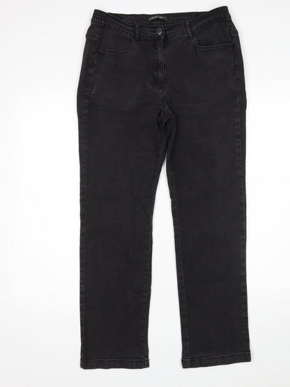 Prewron Womens Black   Straight Jeans Size 12 L28 in