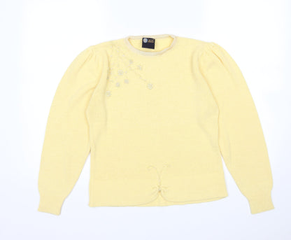 Womens UK Size 12 Your Sixth Sense Yellow Pullover Jumper