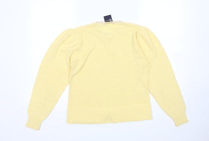 Womens UK Size 12 Your Sixth Sense Yellow Pullover Jumper