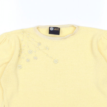 Womens UK Size 12 Your Sixth Sense Yellow Pullover Jumper