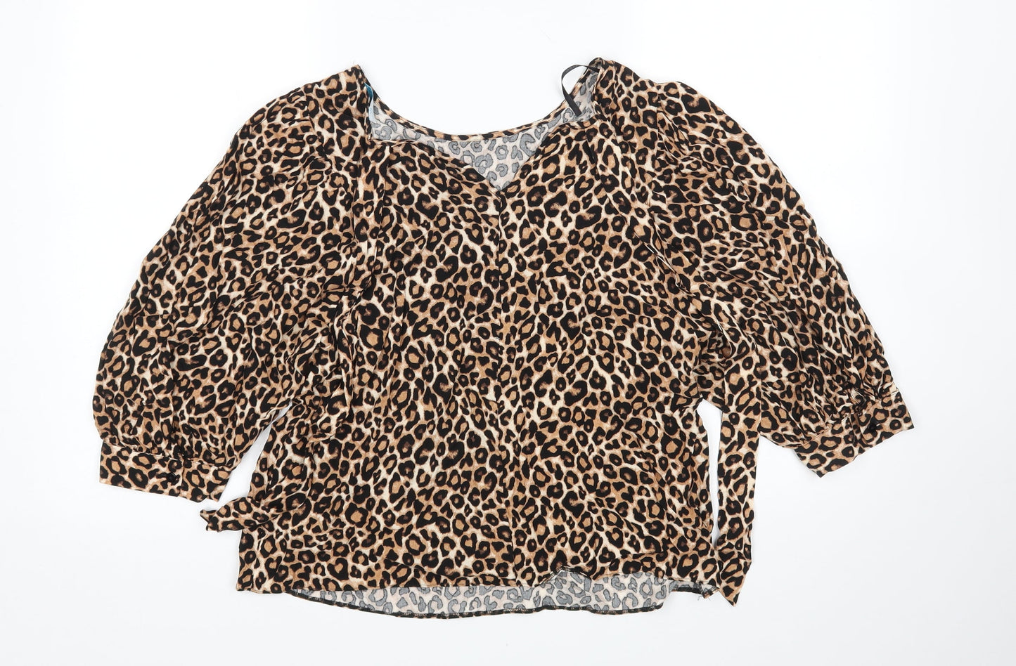 Primark Womens Multicoloured Animal Print  Basic Blouse Size 12