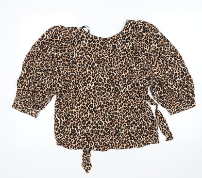 Primark Womens Multicoloured Animal Print  Basic Blouse Size 12