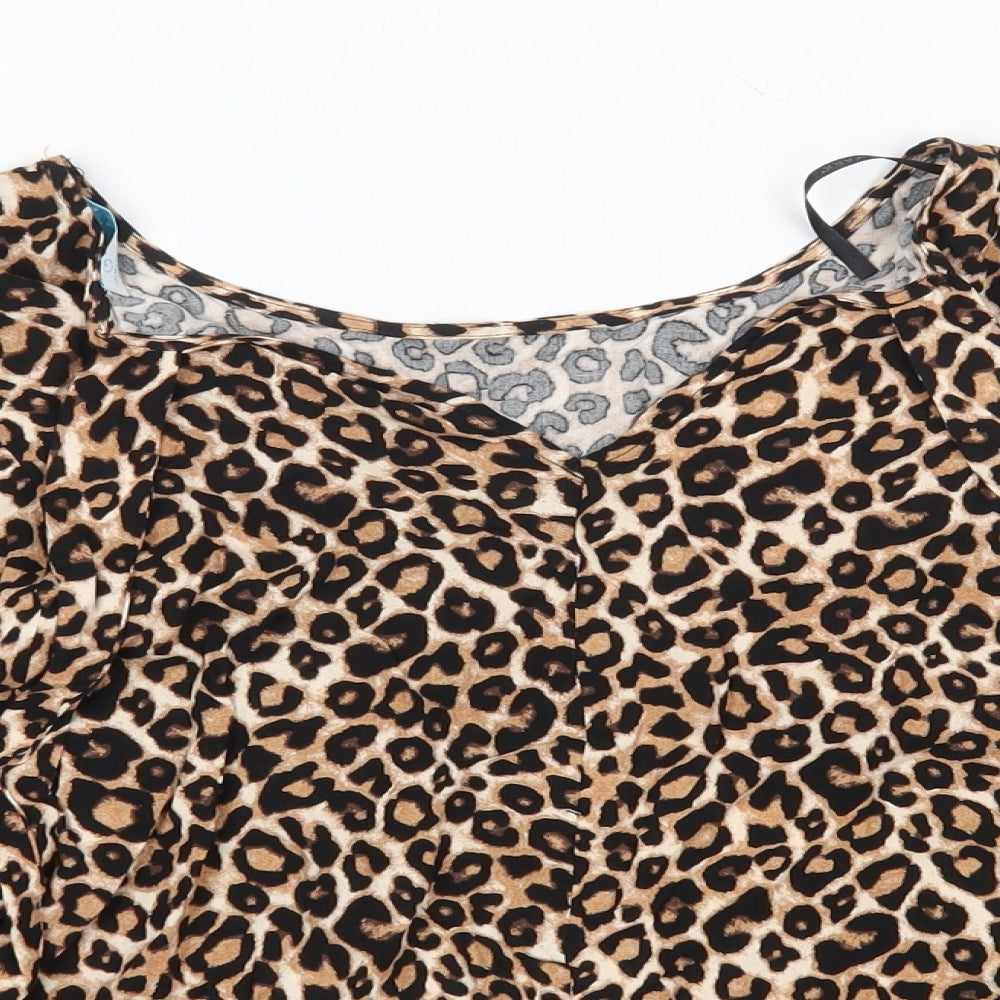 Primark Womens Multicoloured Animal Print  Basic Blouse Size 12