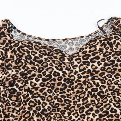 Primark Womens Multicoloured Animal Print  Basic Blouse Size 12