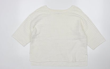 Womens UK Size 14 NEXT White Pullover Jumper