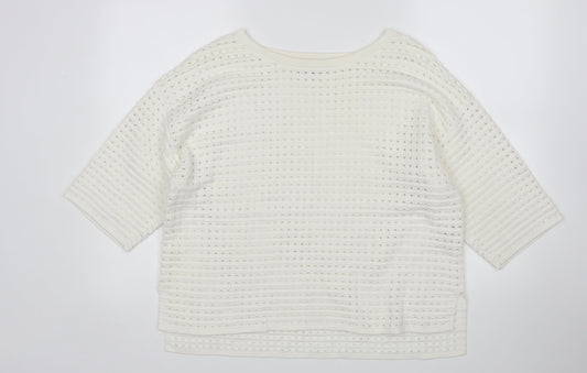 Womens UK Size 14 NEXT White Pullover Jumper