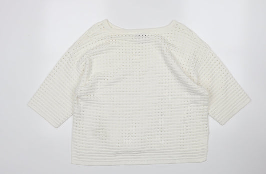 Womens UK Size 14 NEXT White Pullover Jumper