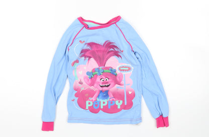 character.com Girls Blue   Top Pyjama Top Size 7 Years  - trolls