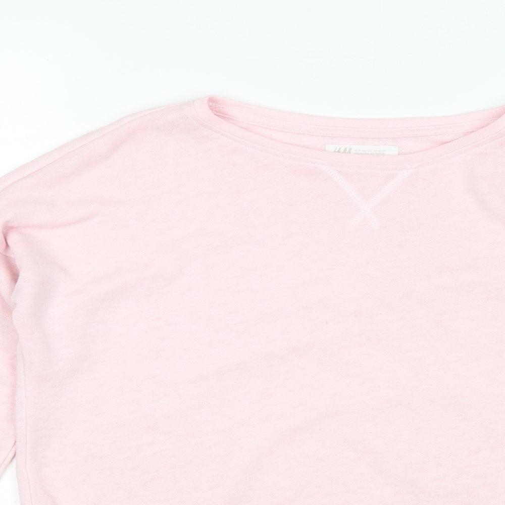 H&M Girls Pink   Pullover Sweatshirt Size 11-12 Years