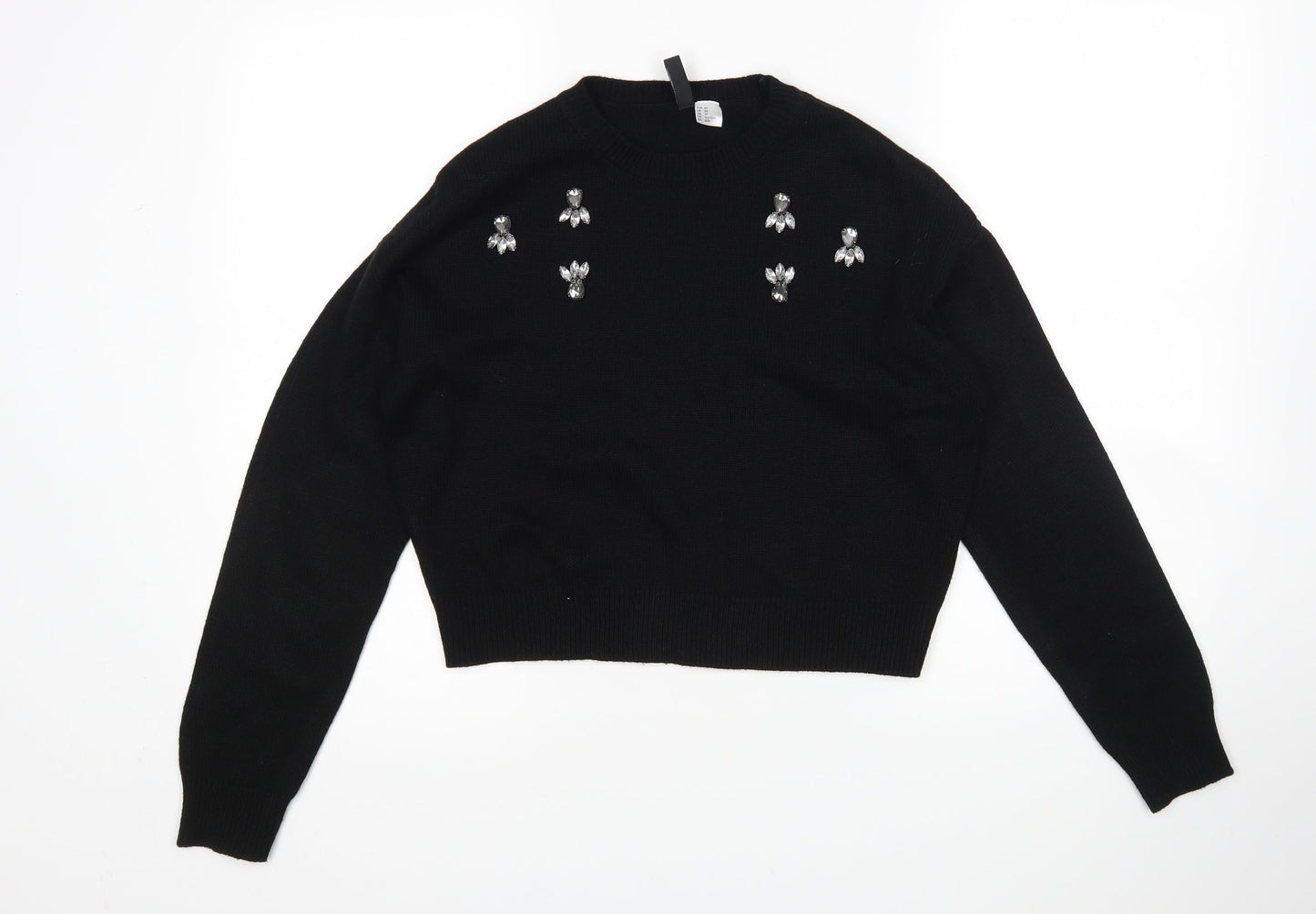 Womens UK Size XS H&M Black Pullover Jumper