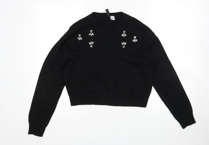 Womens UK Size XS H&M Black Pullover Jumper