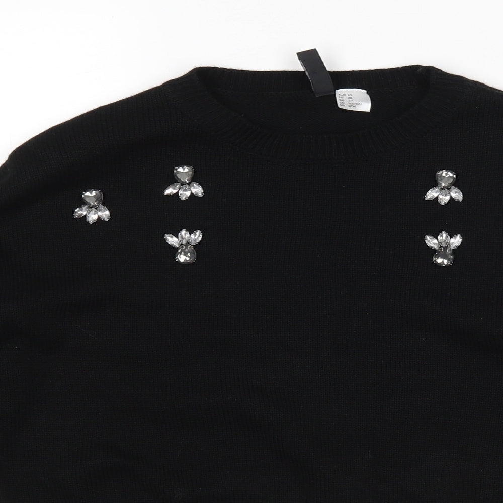 Womens UK Size XS H&M Black Pullover Jumper