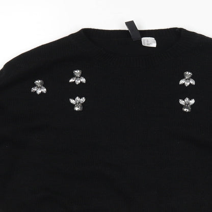 Womens UK Size XS H&M Black Pullover Jumper