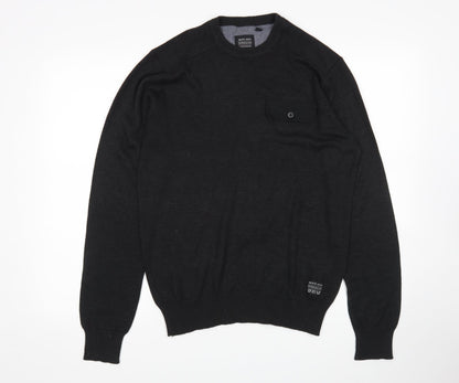 Brave Soul Mens Black   Pullover Jumper Size L