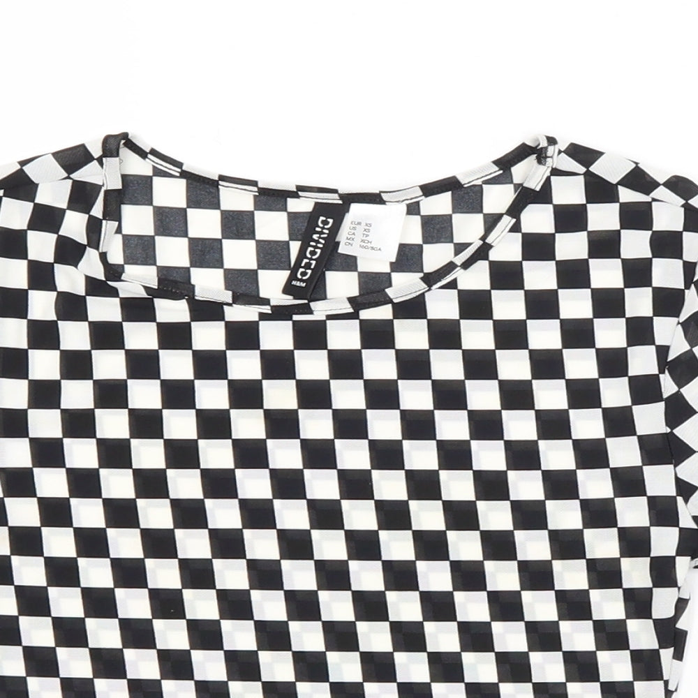 H&M Womens Multicoloured Camouflage  Cropped T-Shirt Size XS