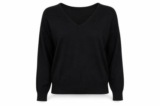 Front view of Capsule women’s black jumper, size UK 12