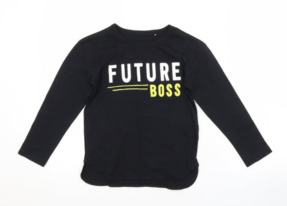 George Girls Black   Basic T-Shirt Size 5-6 Years