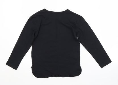 George Girls Black   Basic T-Shirt Size 5-6 Years