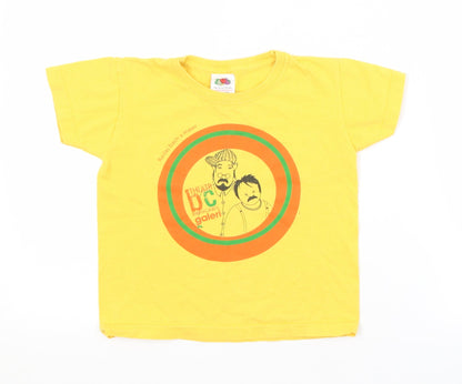 Fruit of the Loom Girls Yellow   Basic T-Shirt Size 2-3 Years