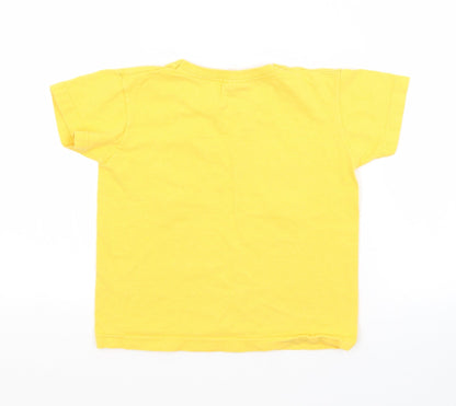 Fruit of the Loom Girls Yellow   Basic T-Shirt Size 2-3 Years