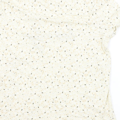 TU Womens Beige Floral  Basic T-Shirt Size 12