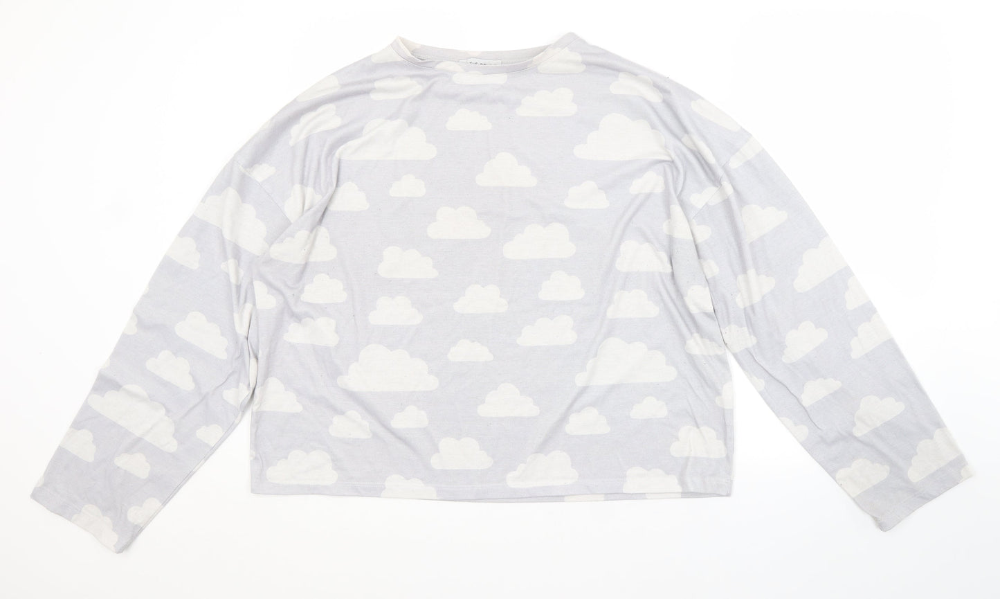 In the Style Womens Grey Geometric  Top Pyjama Top Size 14