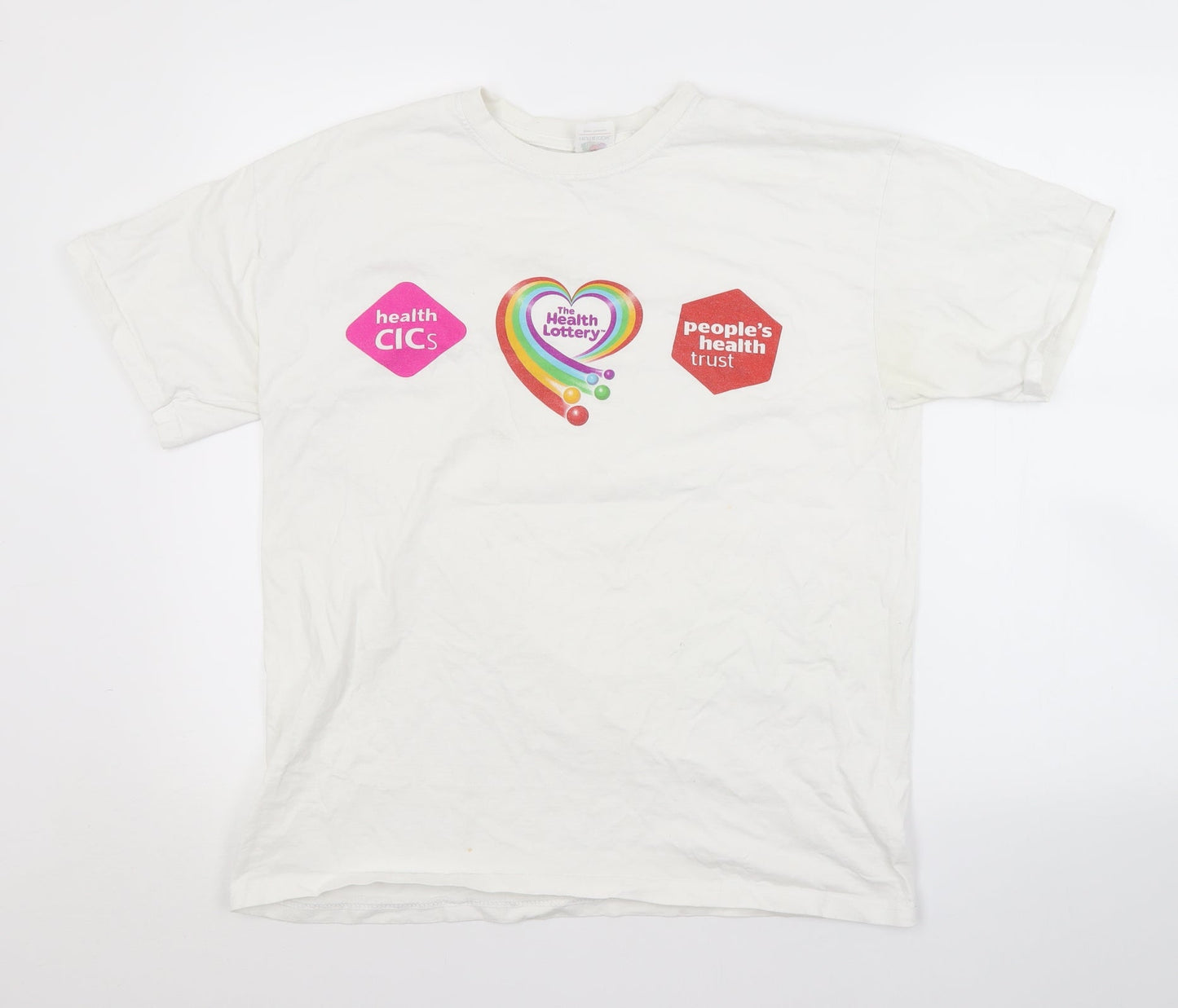Womens UK Size L Fruit of the Loom White Basic T-Shirt