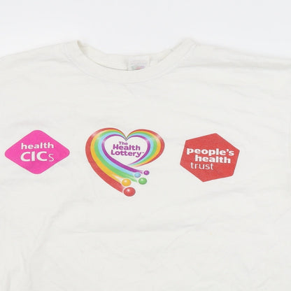Womens UK Size L Fruit of the Loom White Basic T-Shirt