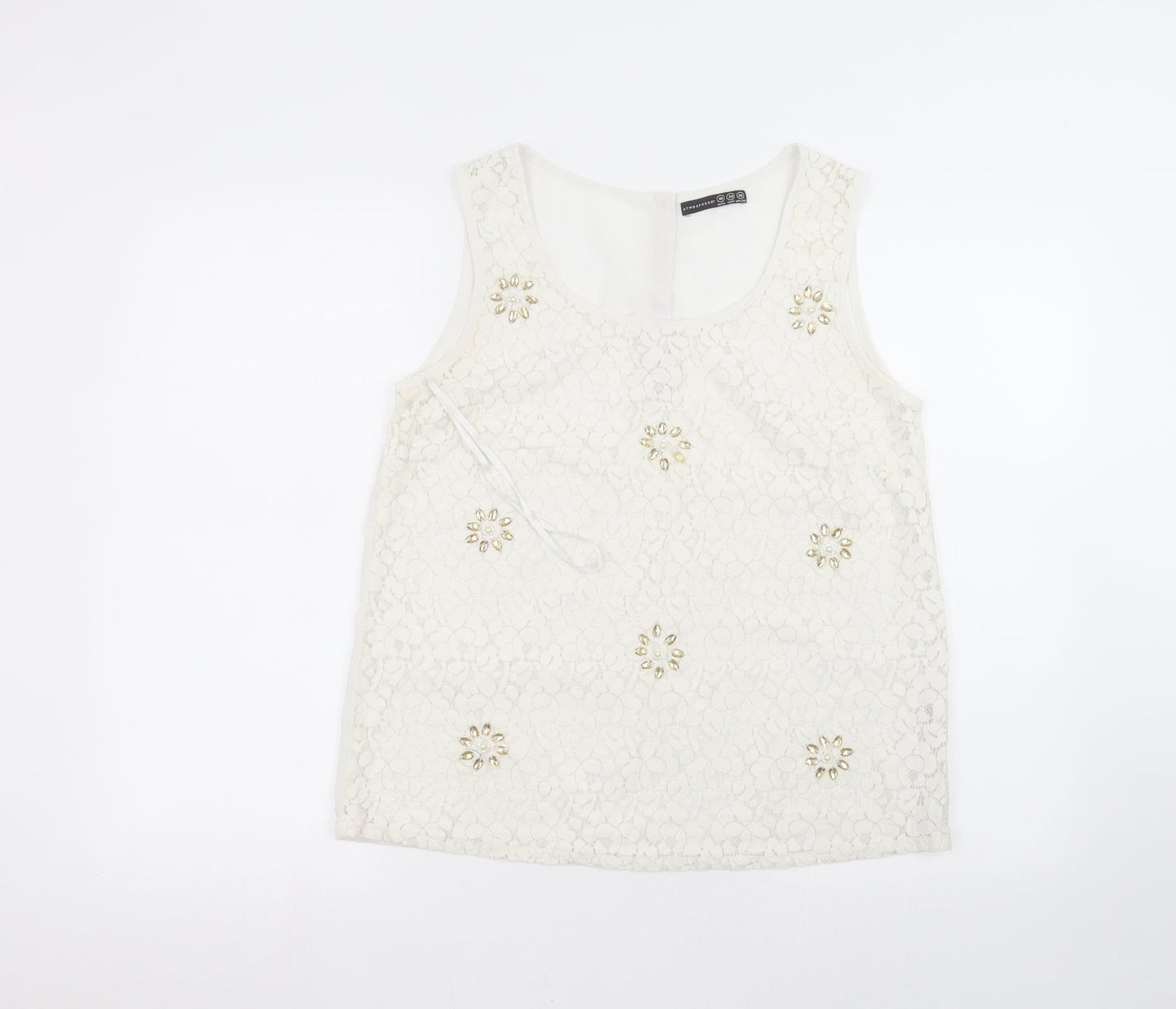 Womens UK Size 10 Atmosphere White Basic T-Shirt