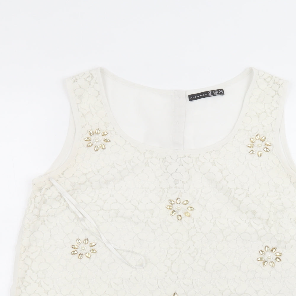 Womens UK Size 10 Atmosphere White Basic T-Shirt