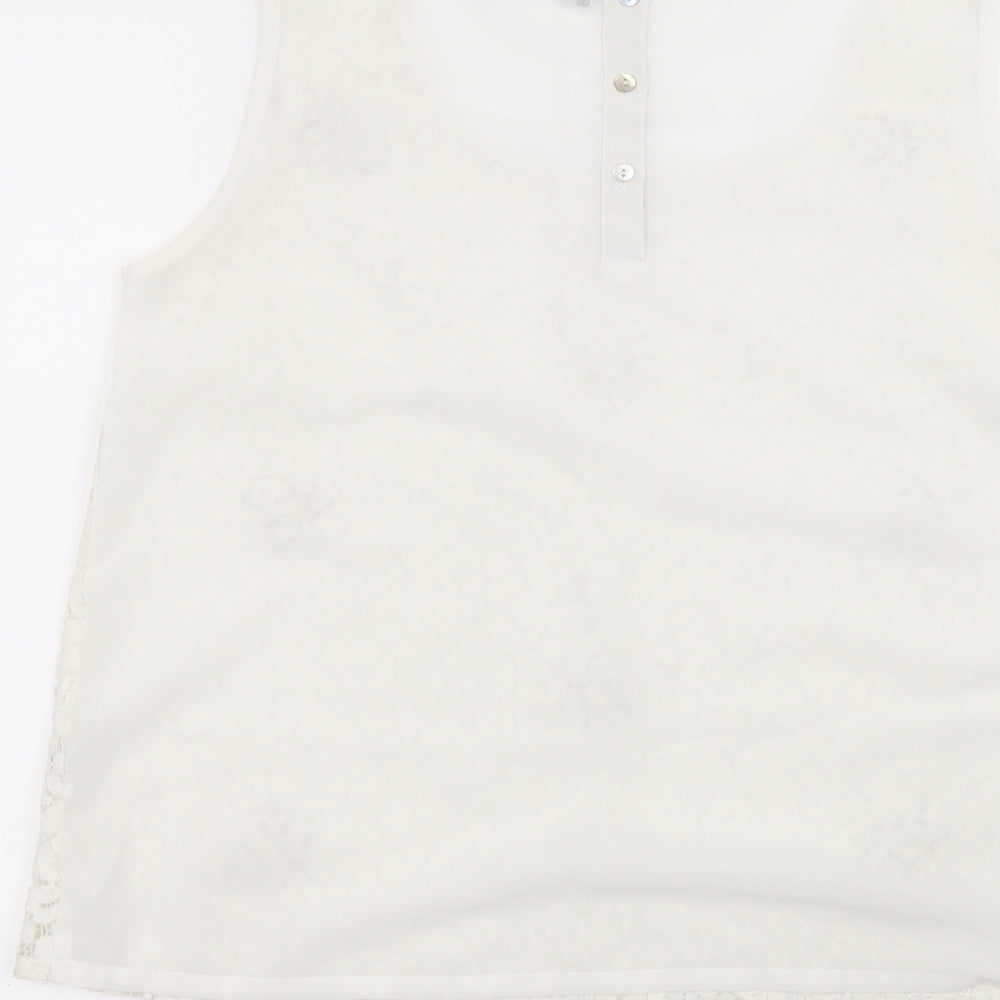 Womens UK Size 10 Atmosphere White Basic T-Shirt