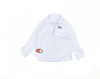 Nutmeg Boys Blue Striped  Basic Button-Up Size 5-6 Years