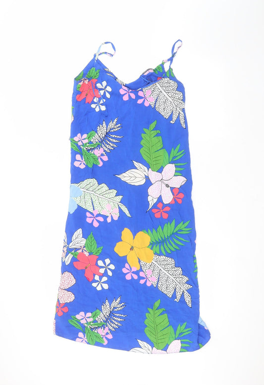 George Womens Blue Floral  A-Line  Size 8