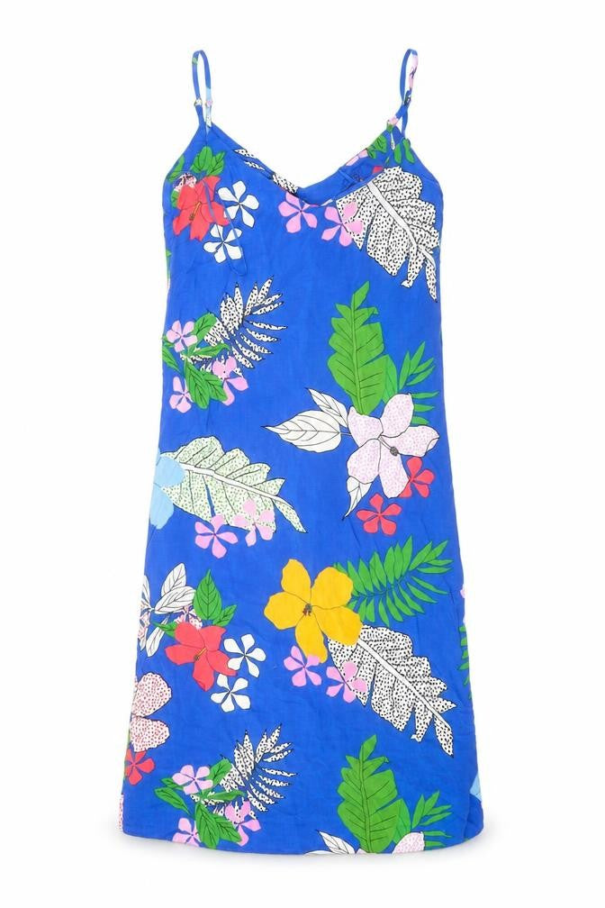 George Womens Blue Floral  A-Line  Size 8
