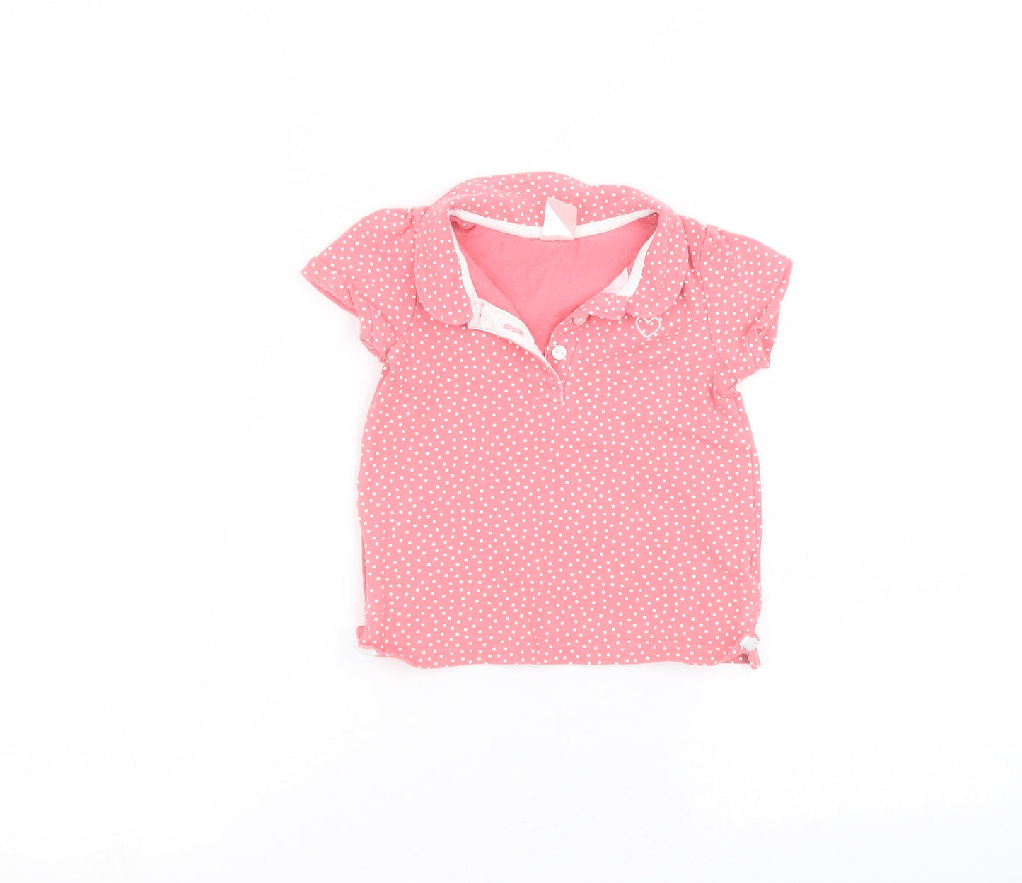 H&M Baby Pink Polka Dot  Basic T-Shirt Size 12-18 Months