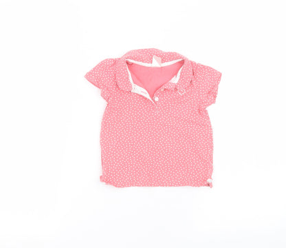 H&M Baby Pink Polka Dot  Basic T-Shirt Size 12-18 Months