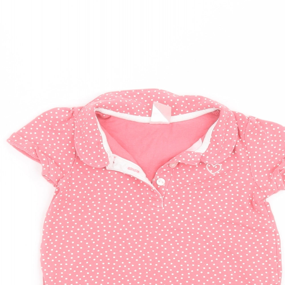 H&M Baby Pink Polka Dot  Basic T-Shirt Size 12-18 Months
