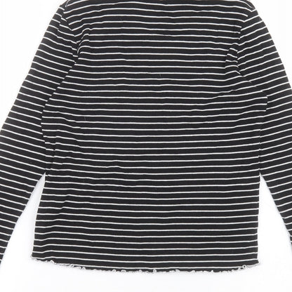 Womens UK Size 12 Essential Black Basic T-Shirt